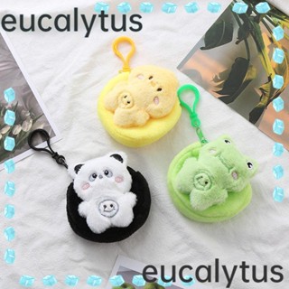 Eucalytus1 กระเป๋าสตางค์ กระเป๋าใส่เหรียญ พวงกุญแจ จี้ตุ๊กตาการ์ตูนสัตว์ สามมิติ สําหรับผู้หญิง