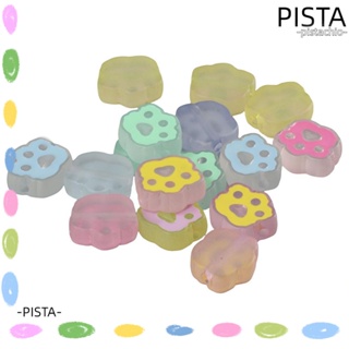 Pista ลูกปัดอะคริลิค พิมพ์ลายรอยเท้าแมว สุนัข หมีน่ารัก คละสี 36 ชิ้น