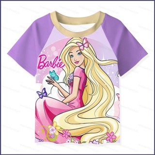 เสื้อยืด พิมพ์ลายการ์ตูนอนิเมะ Eula Barbie แฟชั่นฤดูร้อน สําหรับเด็กผู้หญิง