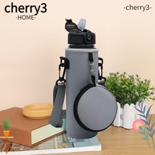 Cherry3 กระเป๋าเก็บขวดน้ํา 1000 มล. แบบพกพา ปรับสายได้ พร้อมกระเป๋าหูฟัง