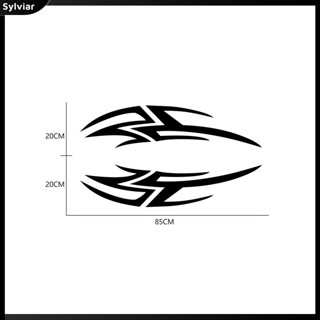 [sylviar] สติกเกอร์ไวนิล ลายทาง สําหรับติดตกแต่งฝากระโปรงรถยนต์ 1 คู่