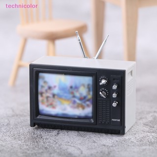 [technicolor] ของเล่นบ้านตุ๊กตาจิ๋ว สไตล์เรโทร สําหรับตกแต่งทีวี