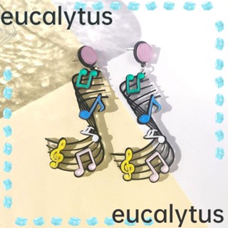 Eucalytus1 ต่างหู รูปตัวโน้ตดนตรี หลากสี ของขวัญ สําหรับผู้หญิง