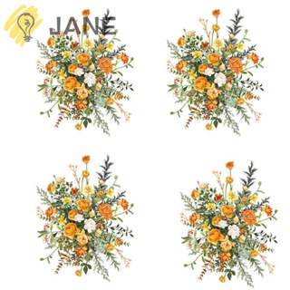 Jane สติกเกอร์ PVC ลายดอกไม้ มีกาวในตัว สําหรับติดตกแต่งผนังห้องน้ํา บ้าน 4 ชิ้น