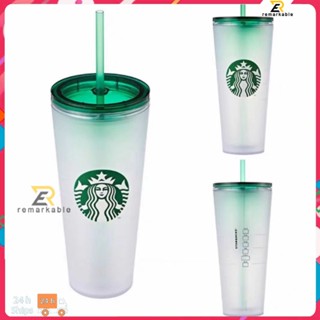 Ready stock 710ml/24oz Starbucks Plastic หลอดพลาสติกใส โครงสร้างผนังสองชั้น ปกป้องมืออย่างปลอดภัย ใช้แก้วน้ำ โดดเด่น_th