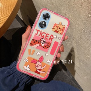 ใหม่ เคสโทรศัพท์มือถือ ซิลิโคนนิ่ม ปิดด้านหลัง ลายการ์ตูนหมี หมูสีชมพู น่ารัก สําหรับ OPPO A58 A78 4G 2023 A58 4G