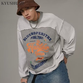 Kyushuad เสื้อกันหนาวลําลอง คอกลม แฟชั่นสไตล์ญี่ปุ่น สําหรับผู้ชาย