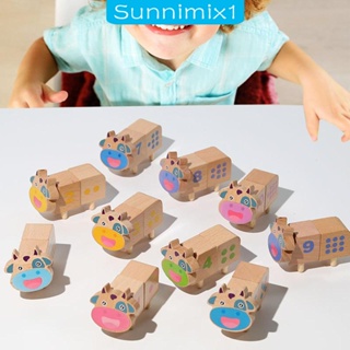 [Sunnimix1] ของเล่นบล็อกไม้ รูปสัตว์ เสริมการเรียนรู้ สําหรับเด็กผู้ชาย ผู้หญิง อายุ 4 5 6 ปี 10 ชิ้น