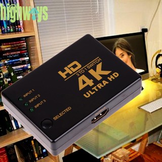 4k*2k 3 In 1 ฮับสวิตช์แยกทีวี เข้าได้กับ HDMI Ultra HD สําหรับ HDTV PC [highways.th]