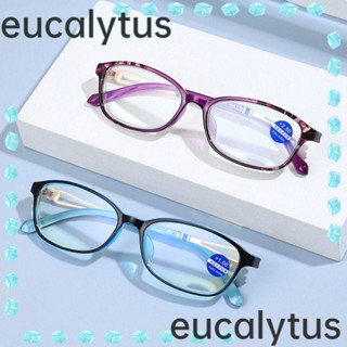 Eucalytus1 แว่นตาอ่านหนังสือ แบบพกพา ป้องกันสายตา กรอบเบาพิเศษ สไตล์วินเทจ สําหรับผู้ชาย และผู้หญิง