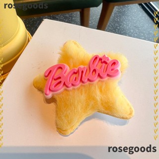 Rosegoods1 กิ๊บติดผม ตุ๊กตาบาร์บี้ สีเหลือง หรูหรา เครื่องประดับผม แฟชั่นสําหรับผู้หญิง