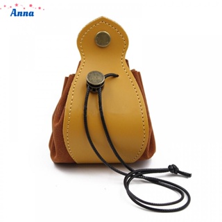 【Anna】PU Leather Dice Bag Pouch with Drawstring Coin Storage Bags Key Storage Case