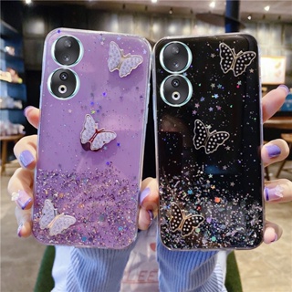 ใหม่ เคสโทรศัพท์มือถือ ซิลิโคนนิ่ม TPU ใส ลายผีเสื้อ สําหรับ Huawei Honor 90 Lite X6 X8a 5G 70 Lite 2023 Honor 90Lite 70Lite HonorX8a