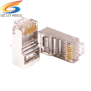 [Qcutable.th] Cat6 อะแดปเตอร์เชื่อมต่อสายเคเบิลเครือข่าย RJ45 พร้อมโล่โลหะ