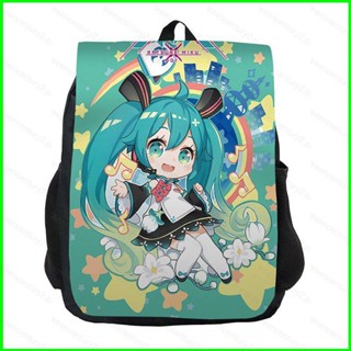 Ganyu Hatsune Miku กระเป๋าเป้สะพายหลัง อเนกประสงค์ ขนาดใหญ่ จุของได้เยอะ พิมพ์ลาย ระบายอากาศ สําหรับผู้หญิง และผู้ชาย