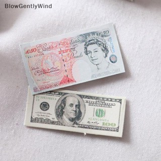 Blowgentlywind ธนบัตรจิ๋ว 1:12 อุปกรณ์เสริม สําหรับตกแต่งบ้านตุ๊กตา 10 ชุด