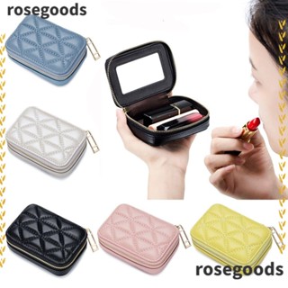 Rosegoods1 กระเป๋าเครื่องสําอาง กระเป๋าใส่เหรียญ ขนาดเล็ก พร้อมกระจก