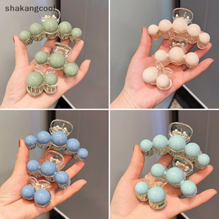 Shakangcool กิ๊บติดผม พลาสติก ลูกปัดกลม สีชมพู กันลื่น แข็งแรง ฤดูร้อน สําหรับผู้หญิง