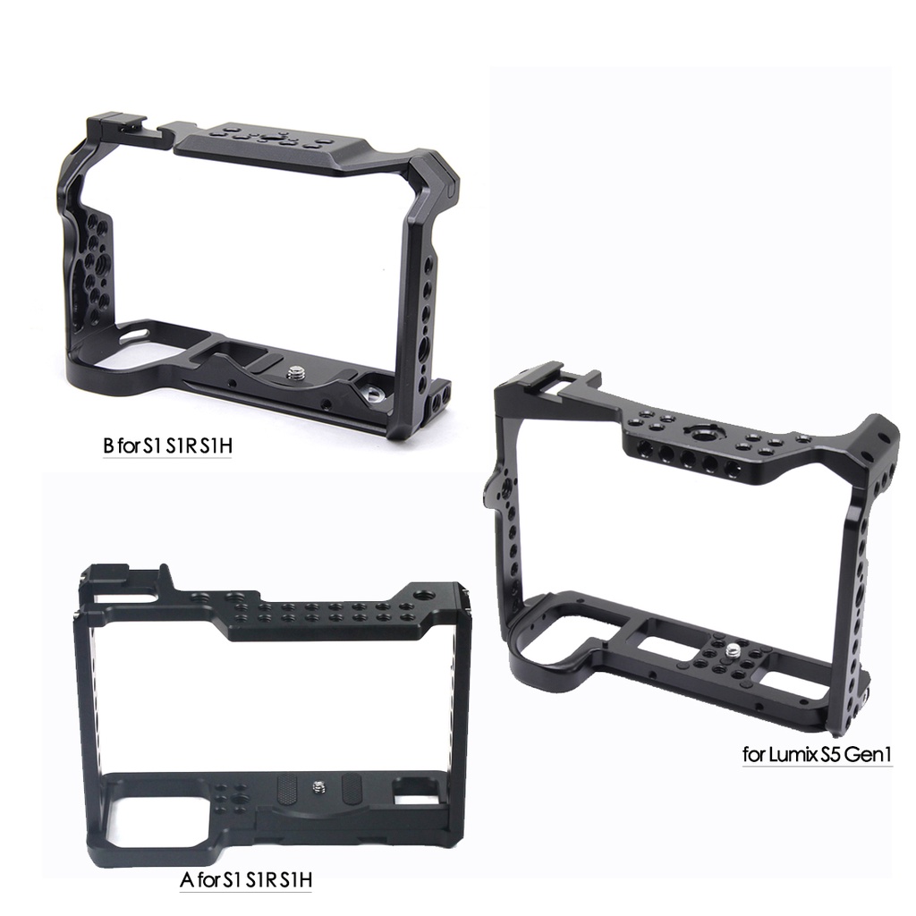 BGNING เข้ากันได้กับ Lumix S5 / S1 / S1R / S1H กรงกล้องโลหะ Rig พร้อมที่ยึดรองเท้าเย็น - รูปที่ 2