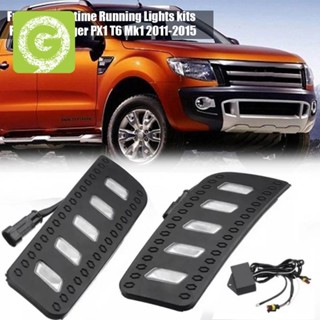 ไฟตัดหมอกเดย์ไลท์ LED พร้อมสายไฟ แบบเปลี่ยน สําหรับ Ford Ranger PX1 T6 Mk1 2011-2015 1 คู่