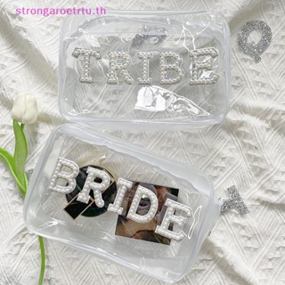 Strongaroetrtu กระเป๋าเครื่องสําอาง ลาย Bride To Be Beach Pool Bachelorette Hen Party สําหรับเจ้าสาว งานแต่งงาน