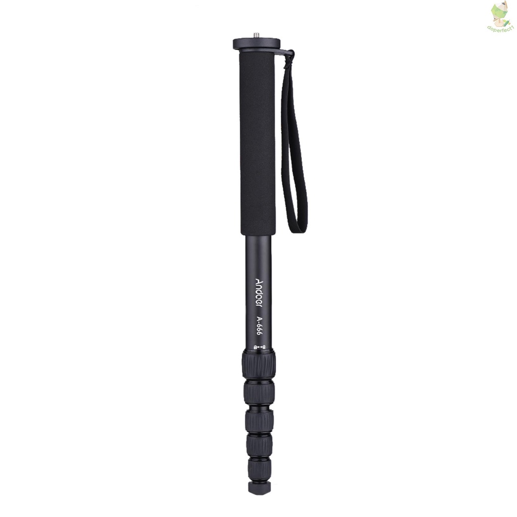 Andoer A-666 ขาตั้งกล้องอลูมิเนียม 181 ซม. 5.9 ฟุต 6 ส่วน โหลด 10 กก. /2 มา -8.9
