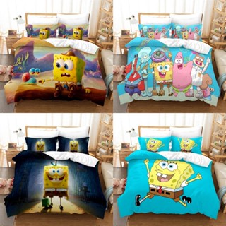 Yb3 SquarePants 3in1 ชุดเครื่องนอน ผ้าปูที่นอน ผ้าห่ม ผ้านวม ซักทําความสะอาดได้ ใส่สบาย สําหรับบ้าน BY3