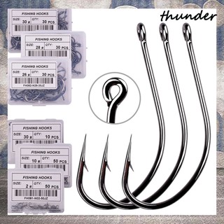 Thunder ตะขอตกปลา เหล็กสเตนเลส คาร์บอนสูง พร้อมกล่องขายปลีก