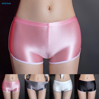 【HODRD】Womens Shorts Sexy Shiny Shorts Smooth All Seasons Solid Color Stretch【Fashion】