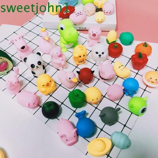 Sweetjohn 5 ชิ้นสัตว์ลอยบีบของเล่นอาบน้ําเป็ดเสียงบีบน้ําของเล่นยางบีบการ์ตูนสัตว์ของขวัญเด็ก