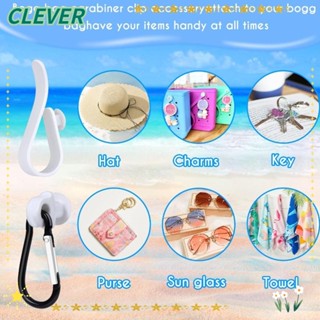 Clever ตะขอพลาสติก สีขาว ทนทาน สําหรับแขวนพวงกุญแจ 9 ชิ้น