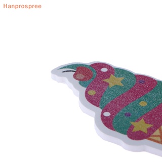 Hanprospree&gt; กระดาษทรายขัดเล็บ ลายการ์ตูนไอศกรีม สองสี สําหรับขัดเล็บ 10 ชิ้น