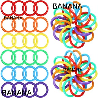 Banana1 แหวนพลาสติก ยืดหยุ่น 6 สี 144 ชิ้น สําหรับหนังสือ สํานักงาน 144 ชิ้น