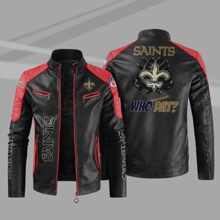 NFL Saints Rugby Team Custom Jacket Windbreaker Outdoor Sports Leather Long Sleeve Thin Rainproof Jacket