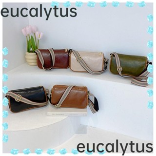 Eucalytus1 กระเป๋าสะพายไหล่ กระเป๋าถือ หนัง PU ทรงโท้ท ขนาดใหญ่ จุของได้เยอะ สีพื้น สไตล์คลาสสิก สําหรับสตรี