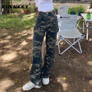 EOENKKY  กางเกงขายาว กางเกงยีสน์ผู้หญิง ทรงหลวม ๆ ตรง Retro Hip Hop Pants 2023 NEW Style  Trendy สไตล์เกาหลี Chic ทันสมัย A97L3E8 36Z230909