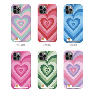 Heart Beam hard card slot case (9 types) compatible for iPhone 14 13 12 11 pro max mini s23 s22 s21 s20 note ultra plus red pink rainbow purple green blue gray