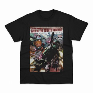 เสื้อยืดแขนสั้นเสื้อยืด พิมพ์ลาย Star Wars Luke Boba Fett Bounty Hunters Superhero สําหรับผู้ชายS-5XL