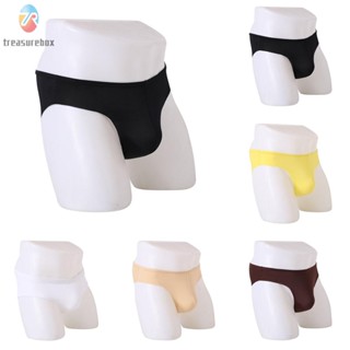 【TRSBX】Sexy Mens Ice Silk Underwear Briefs Breathable Elastic Waist Bulge Pouch Panties