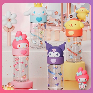 SANRIO ขวดน้ํา แบบพกพา ลายการ์ตูน Kuromi Melody Cinnamoroll Purin ขนาด 360 มล. เหมาะกับของขวัญ สําหรับตกแต่งบ้านตุ๊กตา