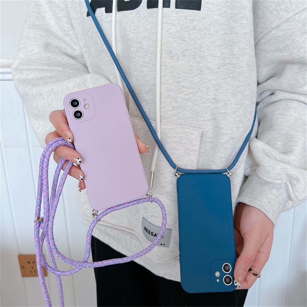 เคสโทรศัพท์มือถือ ซิลิโคนนิ่ม พร้อมสายคล้องคอ สะพายข้าง สําหรับ Samsung Galaxy A54 A34 A14 A13 5G A0