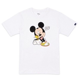 เสื้อยืดผ้าคอตตอน เสื้อยืดผ้าหนา tshirt คอกลม เสือยืดผู้ชาย Disney Mickey Go Men Mango sticky rice T-Shirt - เสื้อยืดครอ