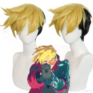 Ellen TRIGUN วิกผมสั้น คอสเพลย์อนิเมะ Vash Stampede สีเหลือง และสีดํา สําหรับตกแต่งปาร์ตี้ฮาโลวีน