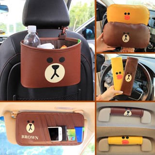 Brown Bear Sally Chicken Cartoon Car Handbrake Sleeve Gear Shift Knob Cover Universal Gear Cover Shift Knob Cover Car Interior Decoration WRzF