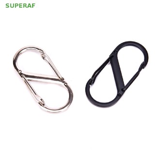 Superaf ขายดี คาราบิเนอร์ ตะขอสเตนเลส รูปตัว S แบบปลดเร็ว สําหรับกลางแจ้ง 1 ชิ้น