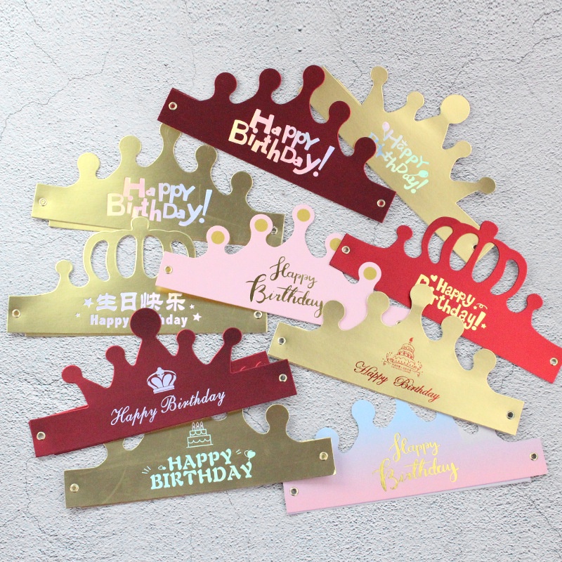 เครื่องประดับเค้กวันเกิด-หมวกวันเกิดมงกุฎสําหรับงานปาร์ตี้และวันเกิด