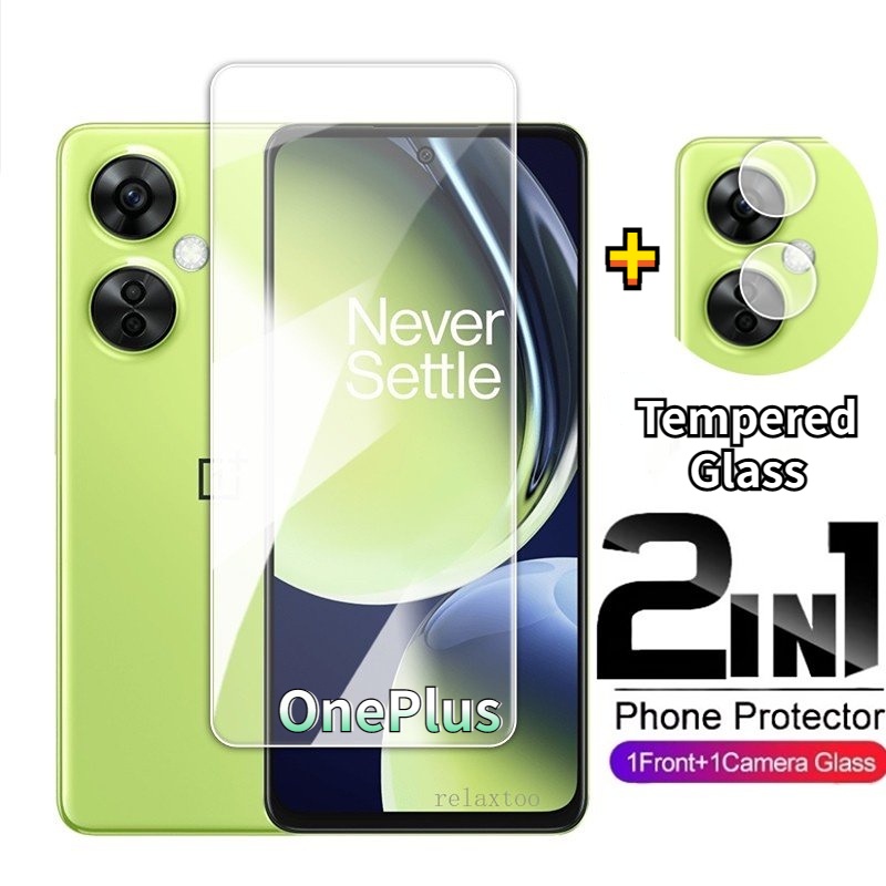 2in1 ป้องกันหน้าจอฟิล์มแก้วสําหรับ OnePlus Nord CE 4 3 2 Lite 4Lite 3Lite 2Lite 1 + Nord CE4 CE3 CE2