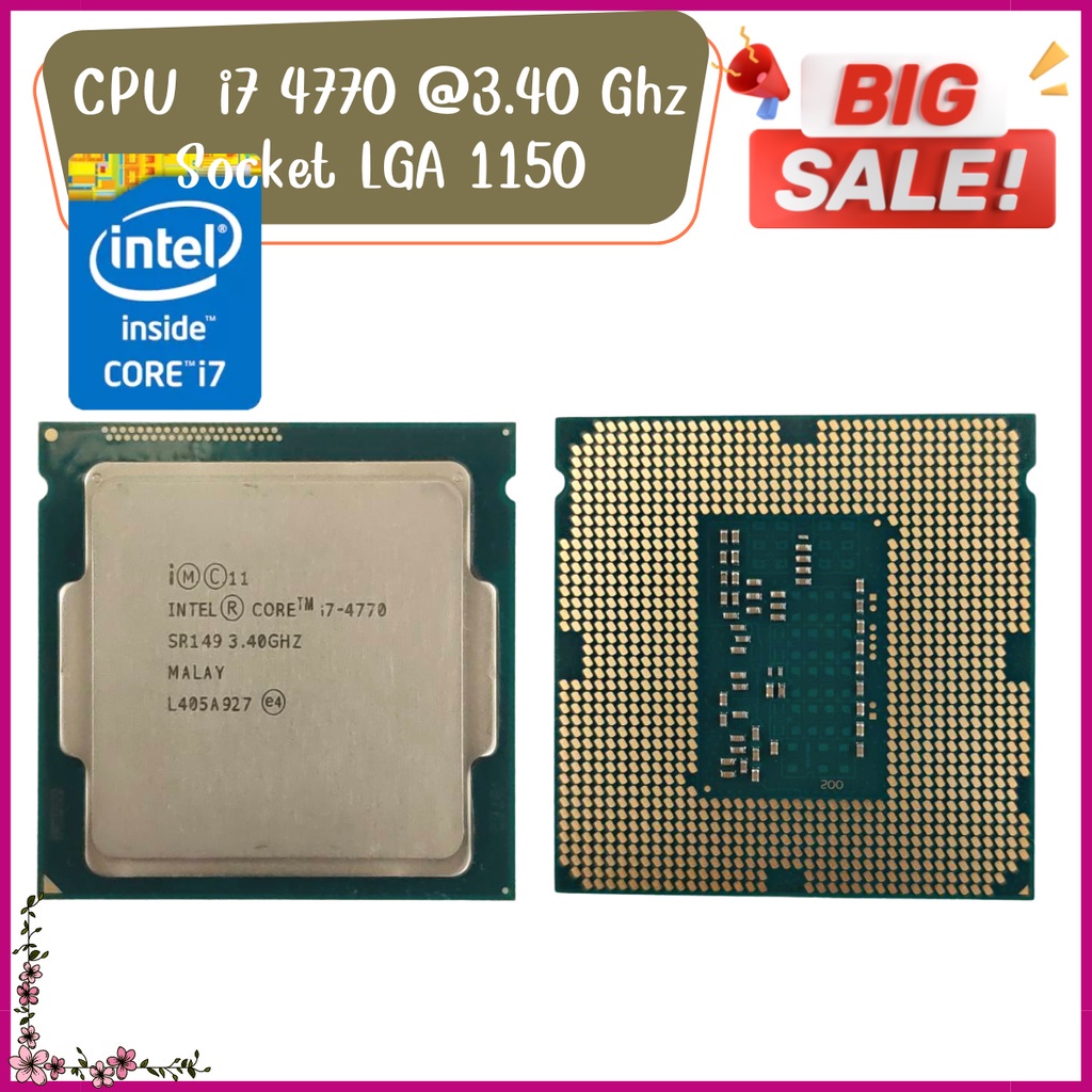 CPU i7-4770 @3.40 Ghz Socket LGA 1150  ถูกสุด / ฟรี ซีลีโคน พร้อมส่ง ส่งไว