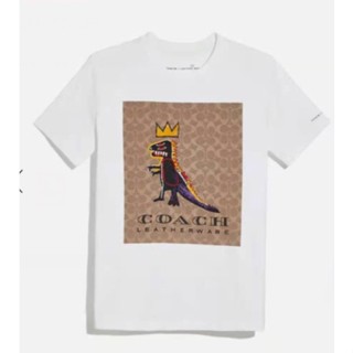 Coach เสื้อยืดแขนสั้น พิมพ์ลายไดโนเสาร์ Marvel Dumbo แฟชั่นคู่รัก_02