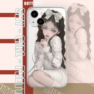 Bowtie Girl เคสไอโฟน 11 12 pro max X Xr Xs Max 8 Plus case Se 2020 เคส iPhone 8พลัส 13 14 pro max 7 Plus cover